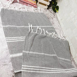 Kitchen or Bathroom Hand Towels with Tassels, Turkish Cotton - Zen&Zip