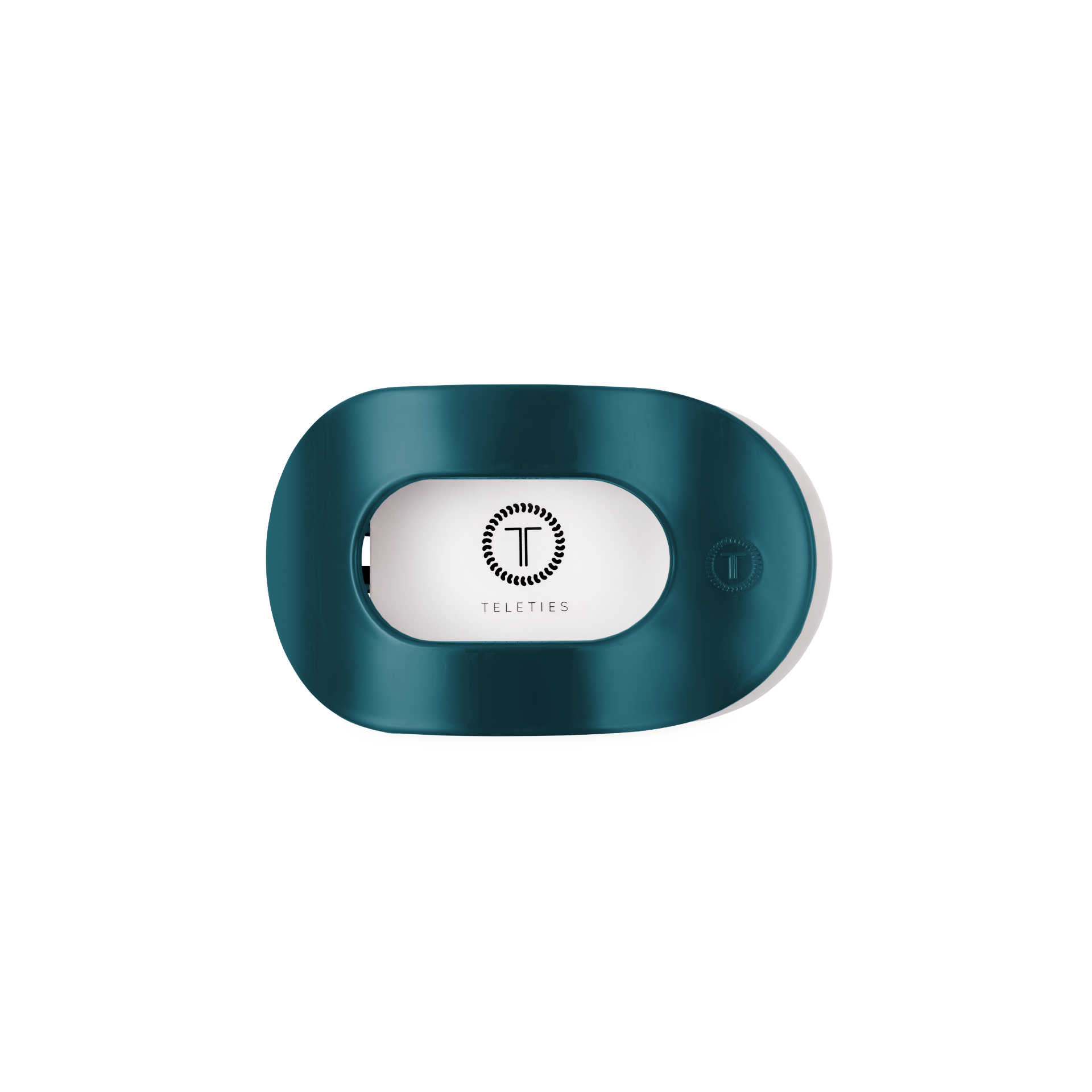 Teal With It Small Flat Round Hair Clip