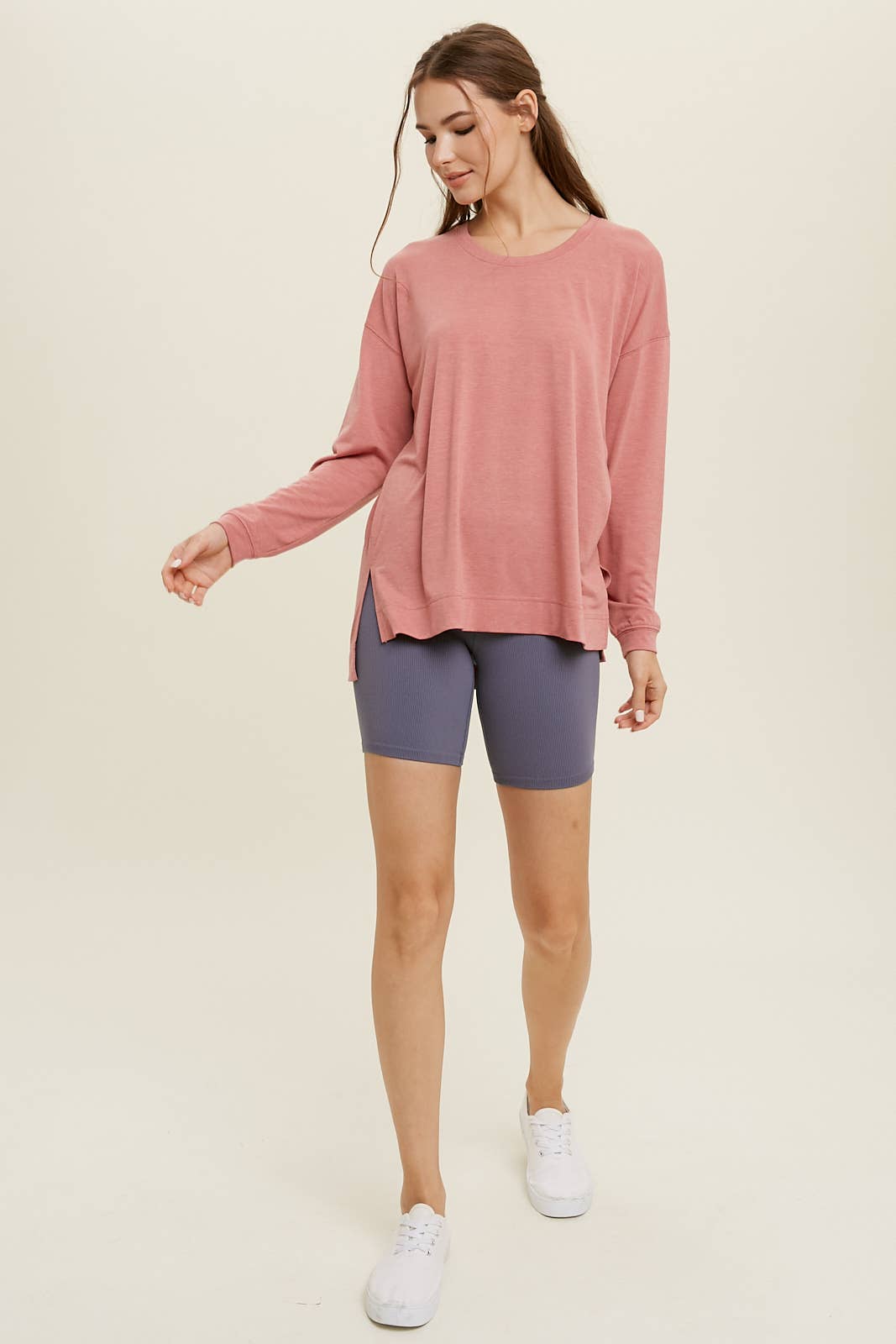 Hi-Low Melange Knit Top by Wishlist Apparel | Ginger