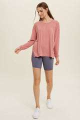 Hi-Low Melange Knit Top by Wishlist Apparel | Ginger