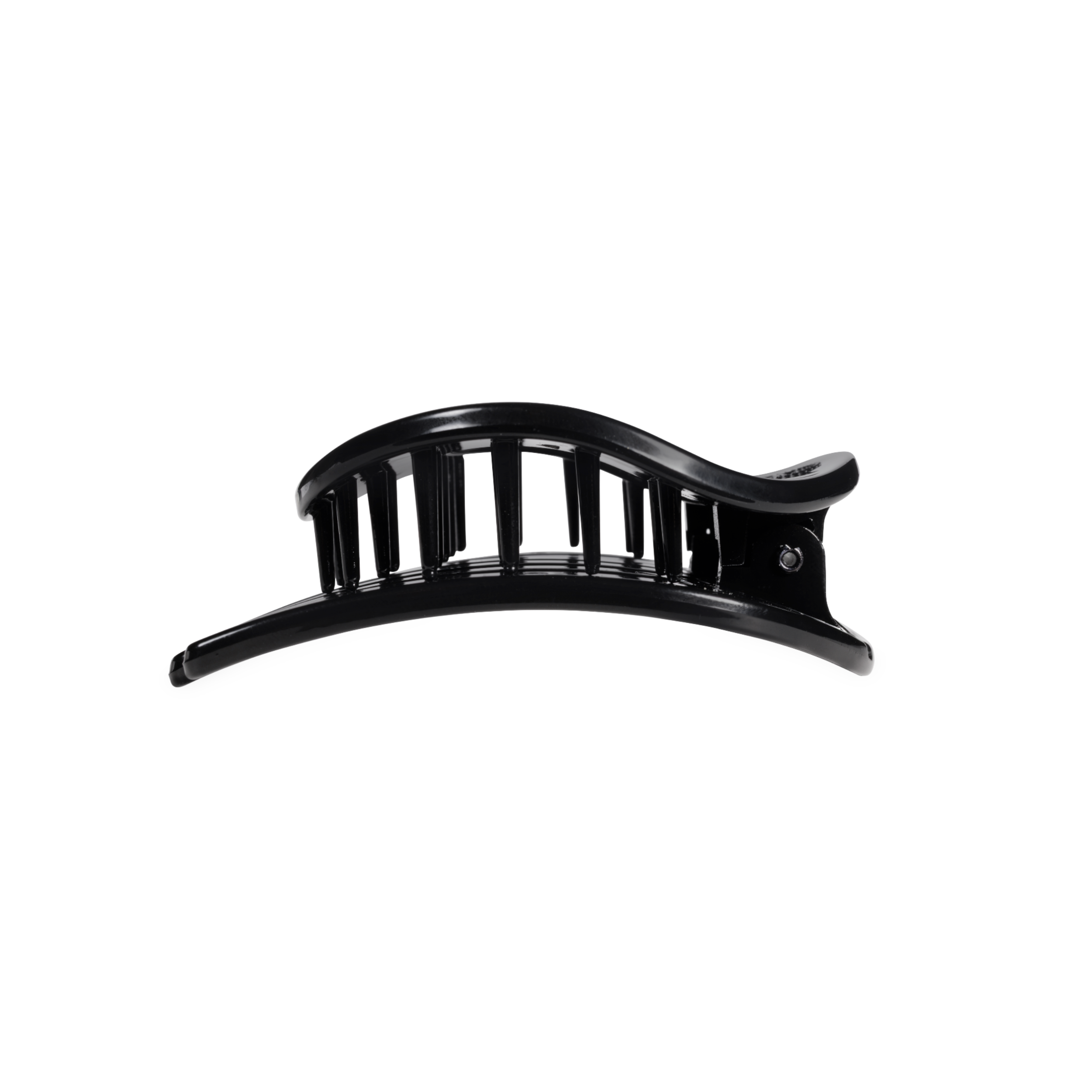 Jet Black Medium Flat Circle Hair Clip