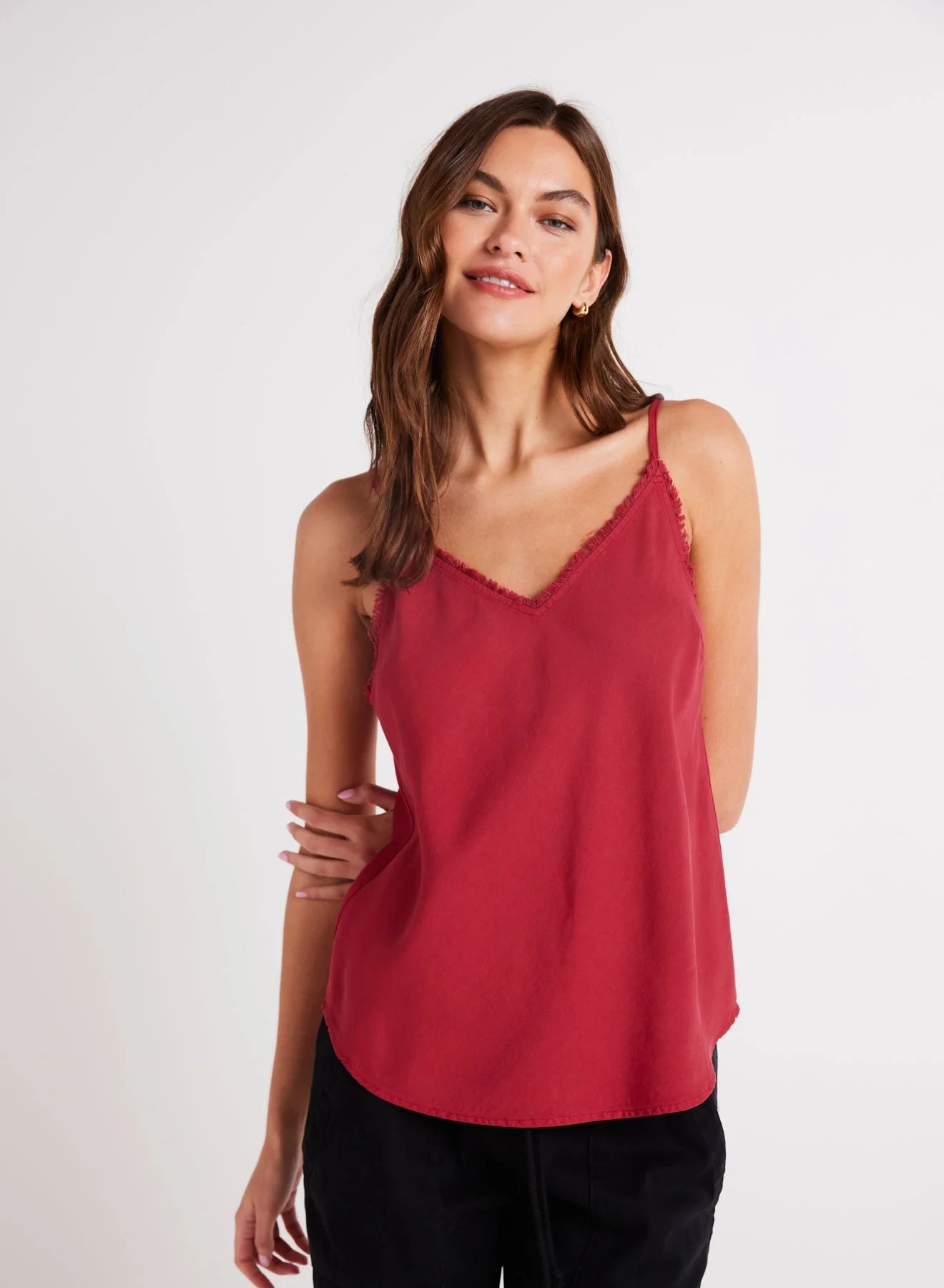 Frayed Cami Ruby Red