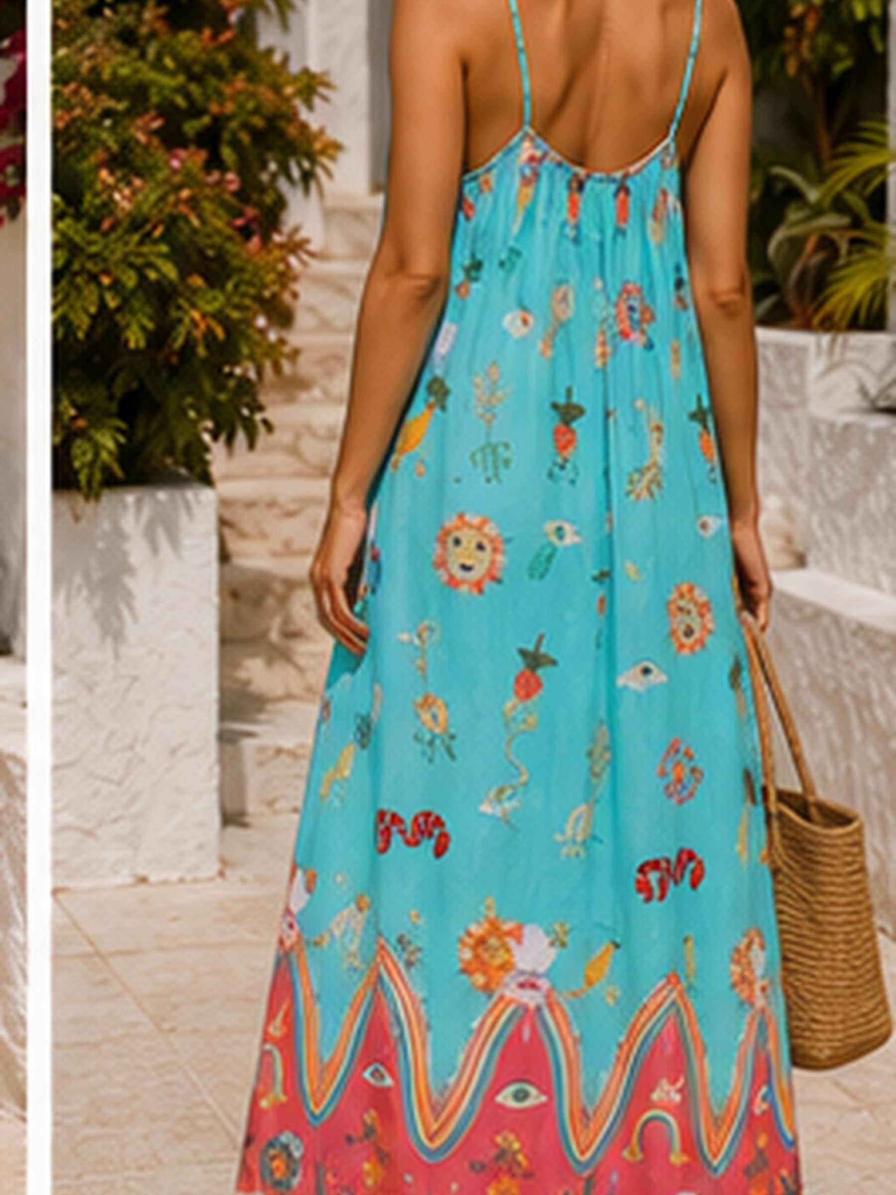 Giulia Dress by Scandal Italy in Aqua, back view