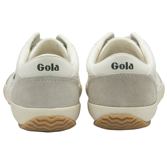 Badminton Plimsolls by Gola | Off White/Evergreen - Zen&Zip