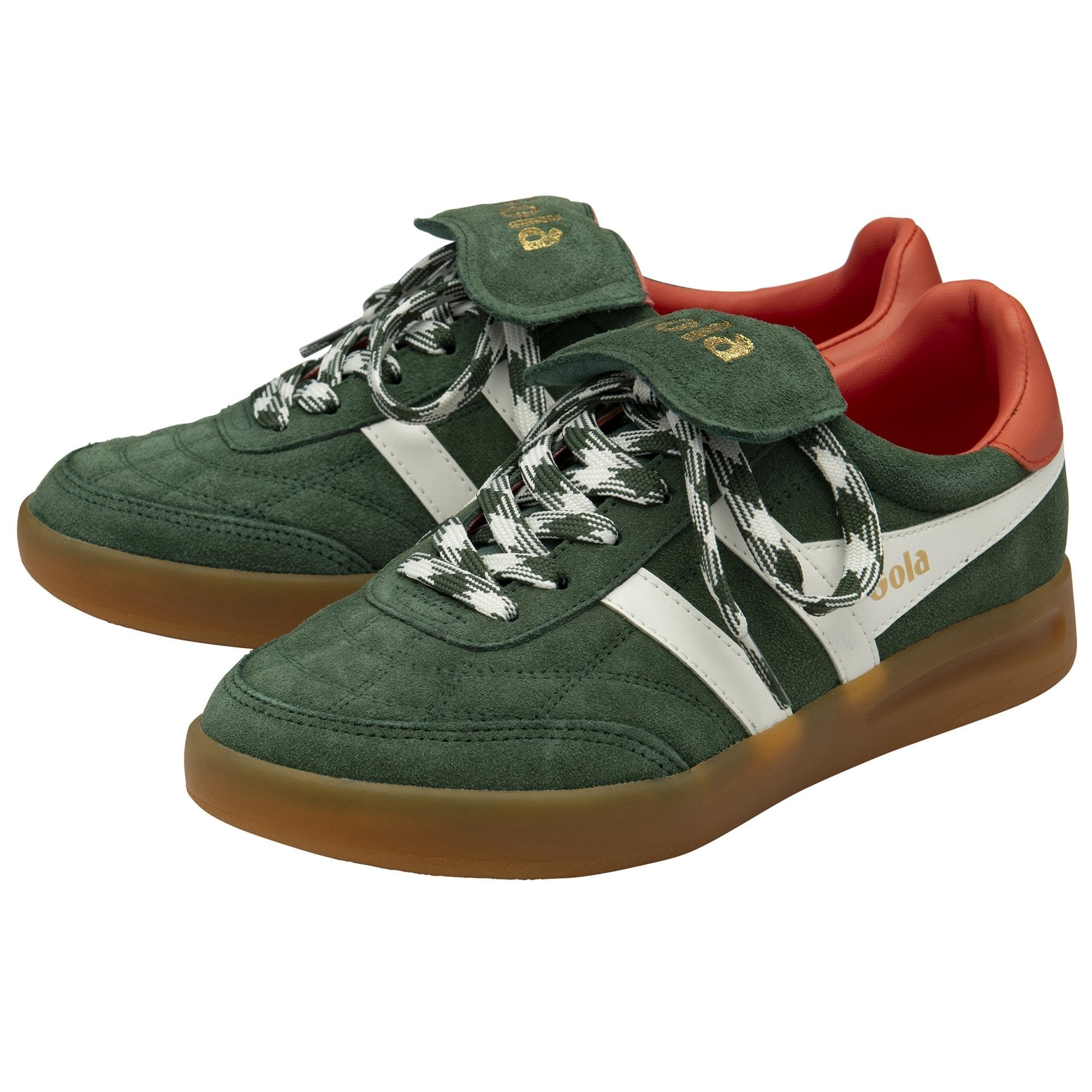 Stadia ’86 Sneakers by Gola | Evergreen/Off White/Hot Coral/Gum