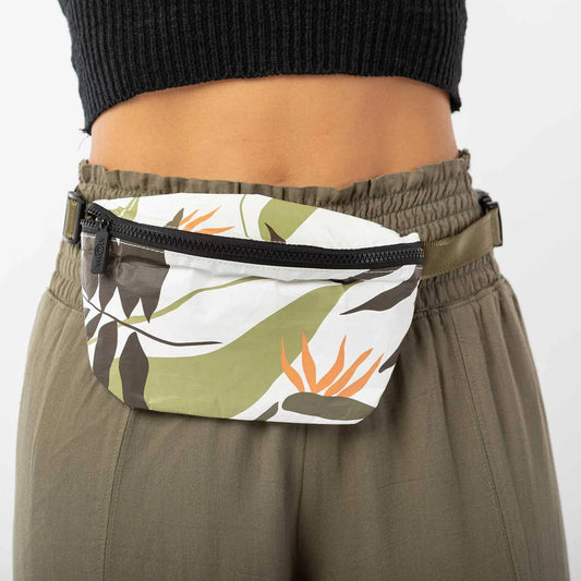 Painted Birds Mini Hip Pack by Aloha Collection | Neutrals - Zen&Zip
