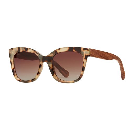 Nora by Blue Planet | Ivory Tortoise/Walnut Wood/Gradient Brown Polarized