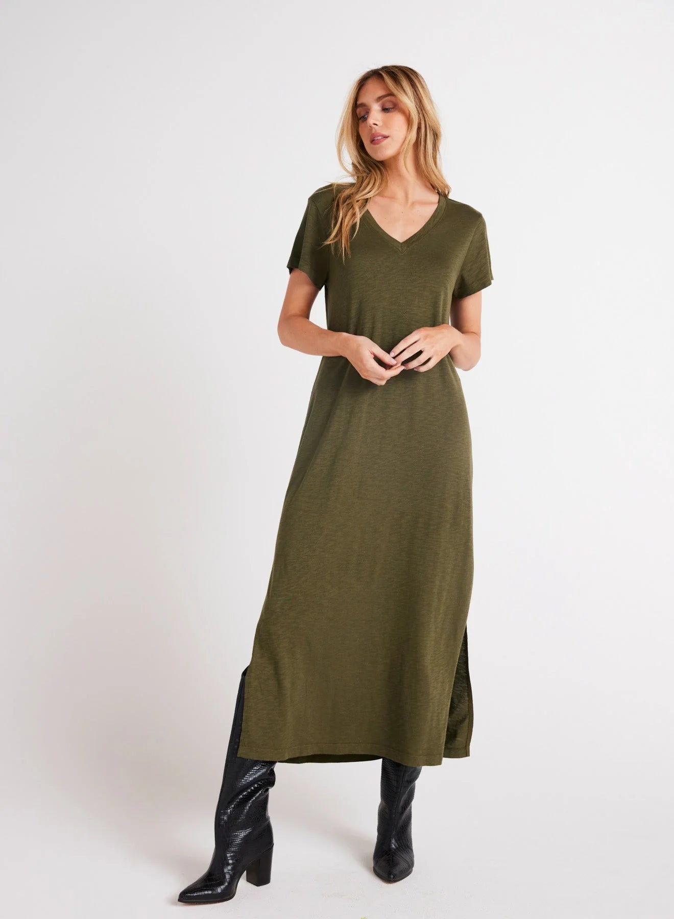 Knit VNeck Maxi Dress by Bella Dahl | Italian Herb