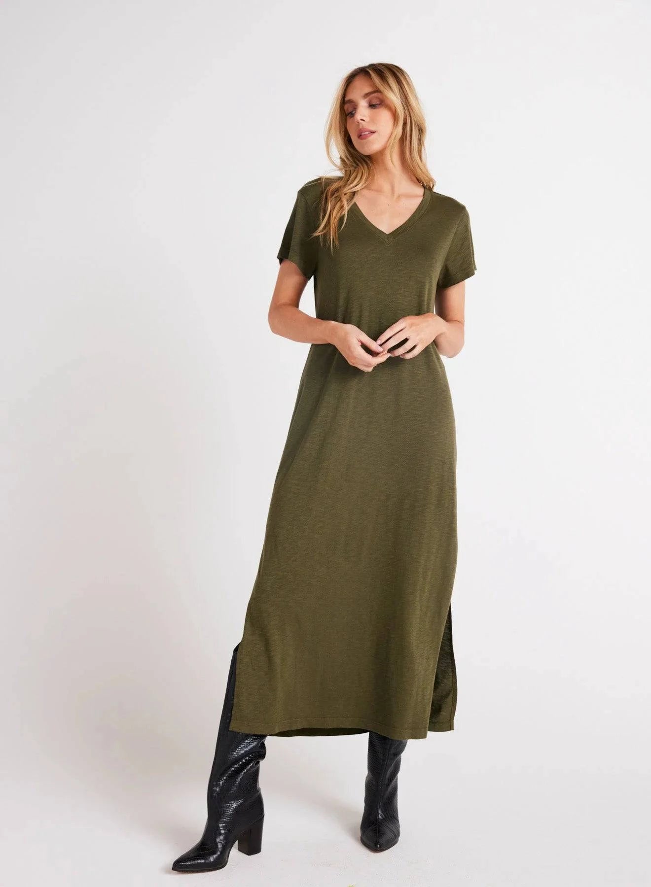 bella dahl maxi dress Knit V-Neck Maxi Dress | Italian Herb | L