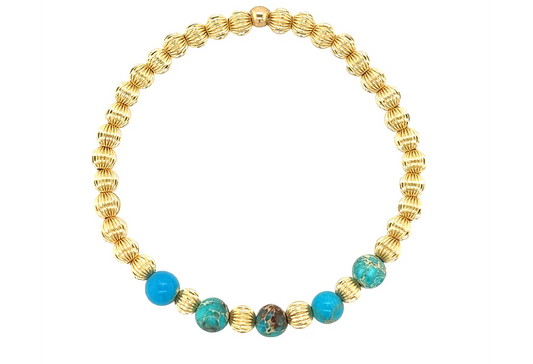 Lily GF Bracelet by Bara Boheme | Raw Turquoise - Zen&Zip
