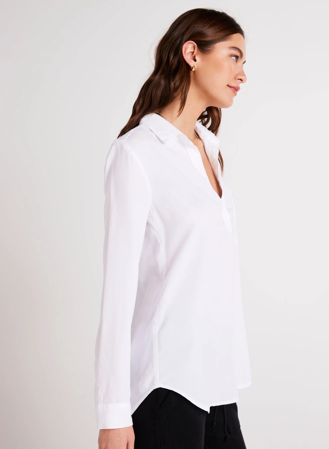 Long Sleeve Pullover Tunic White