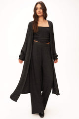 Catch Flights Maxi Rib Cardi Black