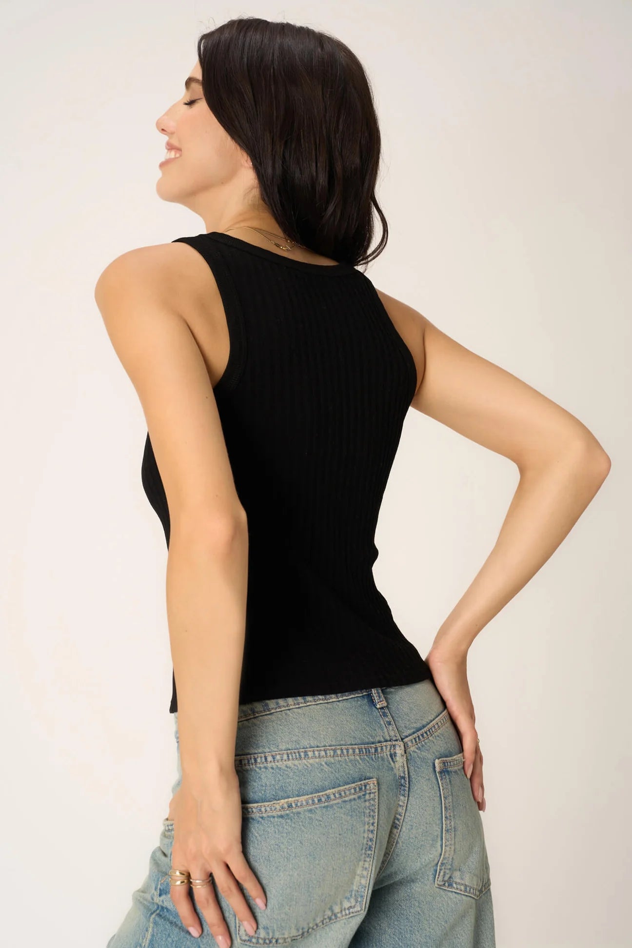 Cooper Sweater Rib Tank Black