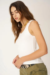 Cooper Sweater Rib Tank White