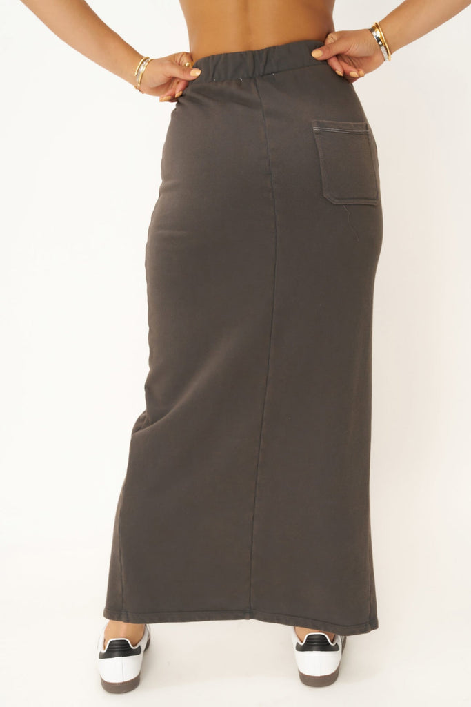 Eternal Front Slit Maxi Skirt Vintage Black