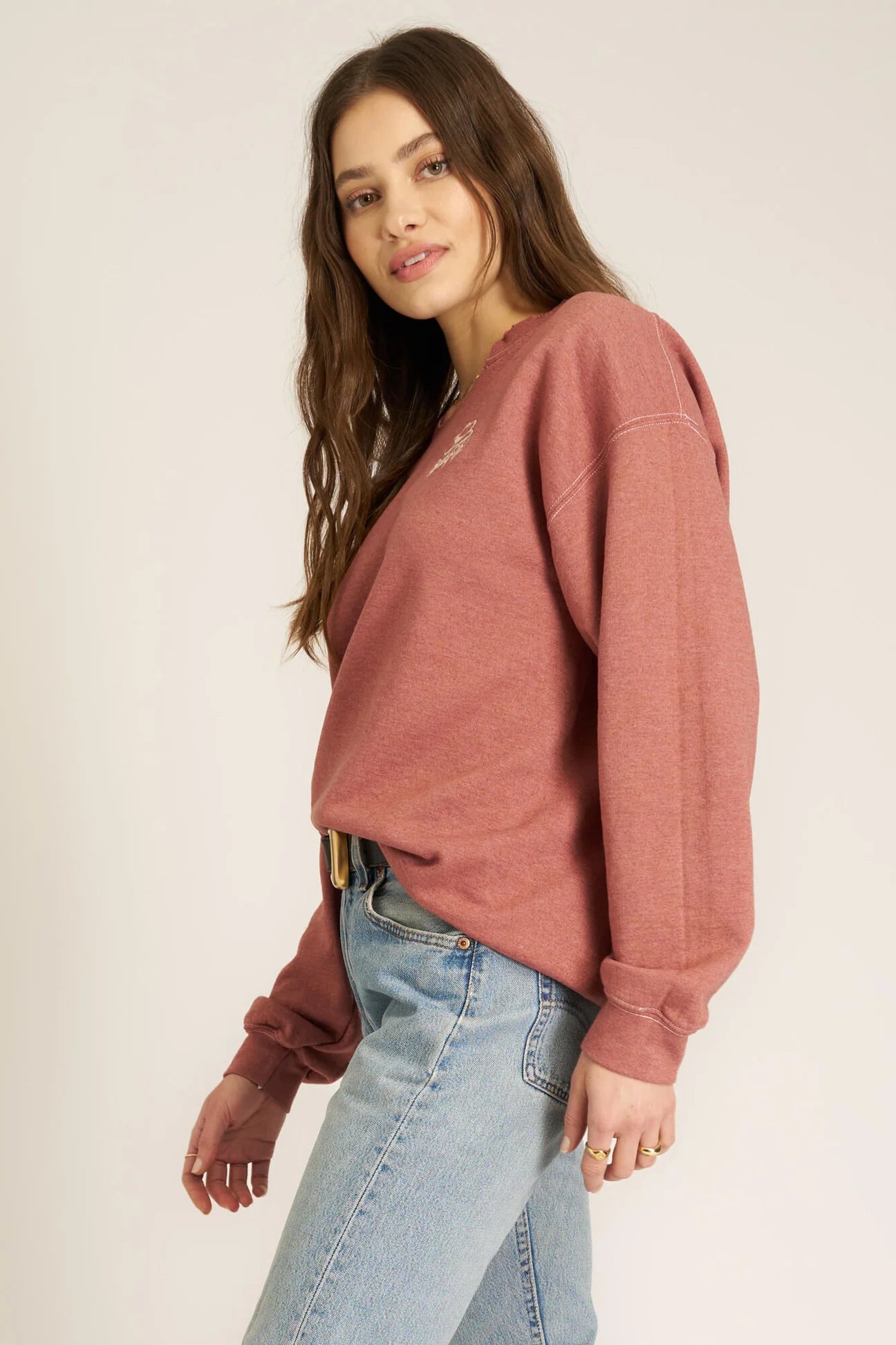 Giddy Up Embroidered Cut Crew Swtshrt