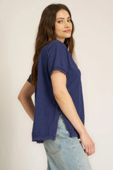 Knockout VNeck Tee Rich Indigo