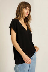 Lost in Love Oversized Sweater Vest Black