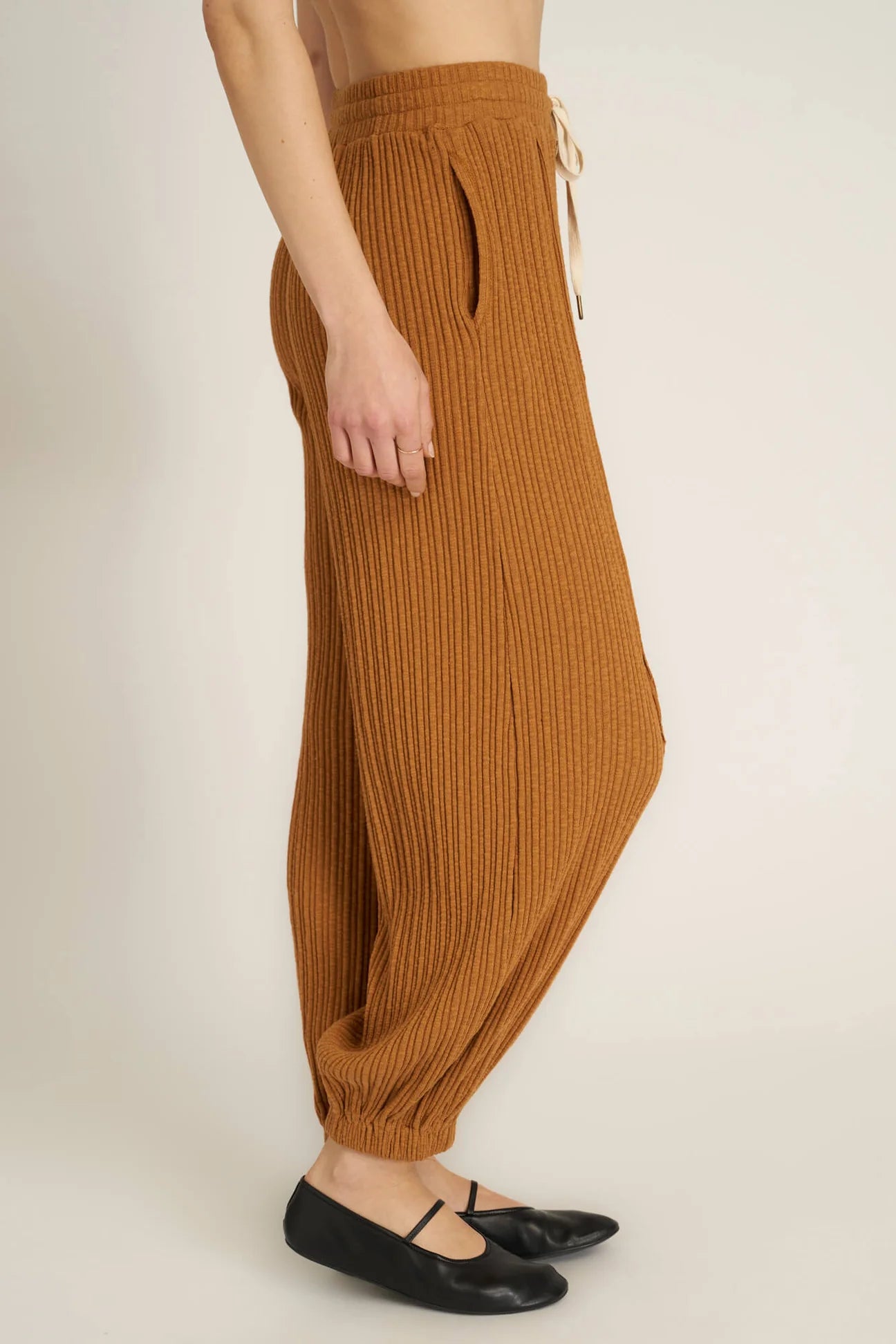 Luca Textured Pant Saddle