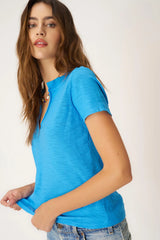 Plata Notched Tee Blue Lagoon