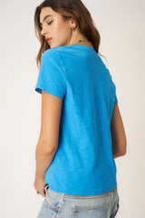 Plata Notched Tee Blue Lagoon