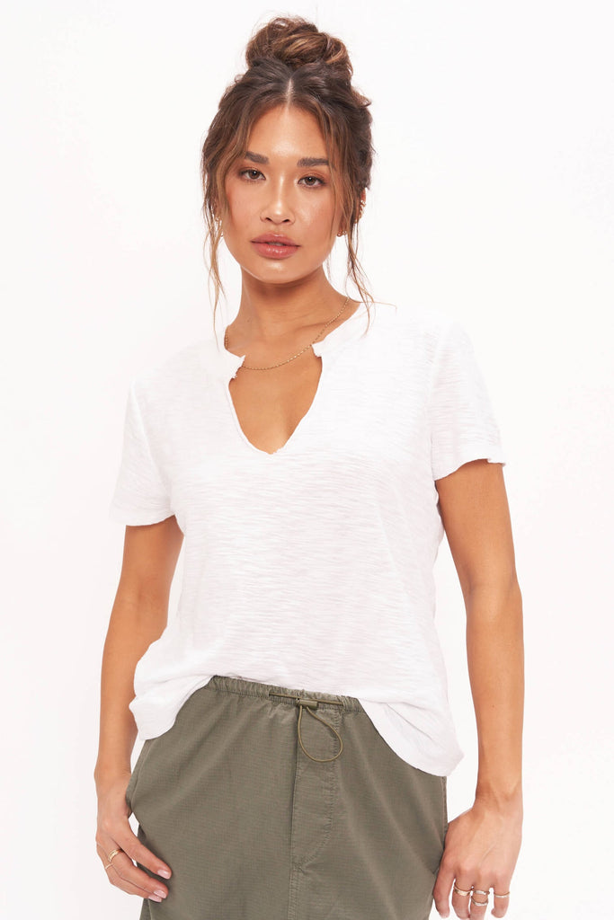Plata Notched Tee White