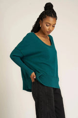 Quinn Mixed Fabric Oversized Pullover