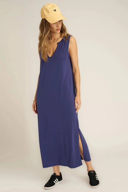 Ventura Notch Neck Dress by Project Social T | Rich Indigo - Zen&Zip