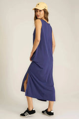 Ventura Notch Neck Dress Rich Indigo