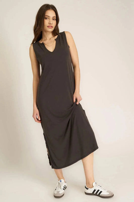 Ventura Notch Neck Dress by Project Social T | Vintage Black - Zen&Zip