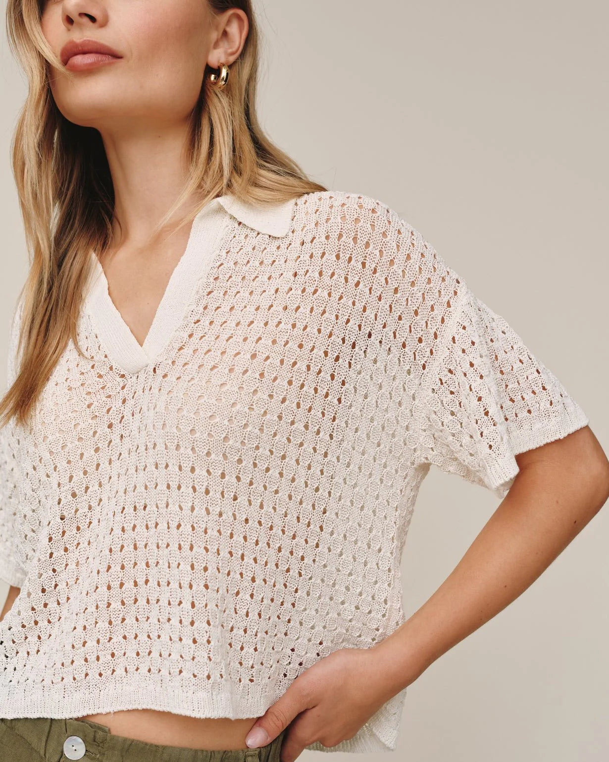 Short Sleeve Crop Pullover by Bella Dahl | Sand Stone