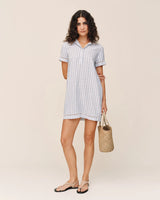 Short Sleeve Pullover Shirt Dress by Bella Dahl | Ocean Blue Stripe