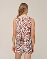 Sleeveless Boat Neck Split Back by Bella Dahl | Abstract Shell Print