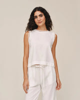 Sleeveless Crochet Edge Top by Bella Dahl | Ivory Sand