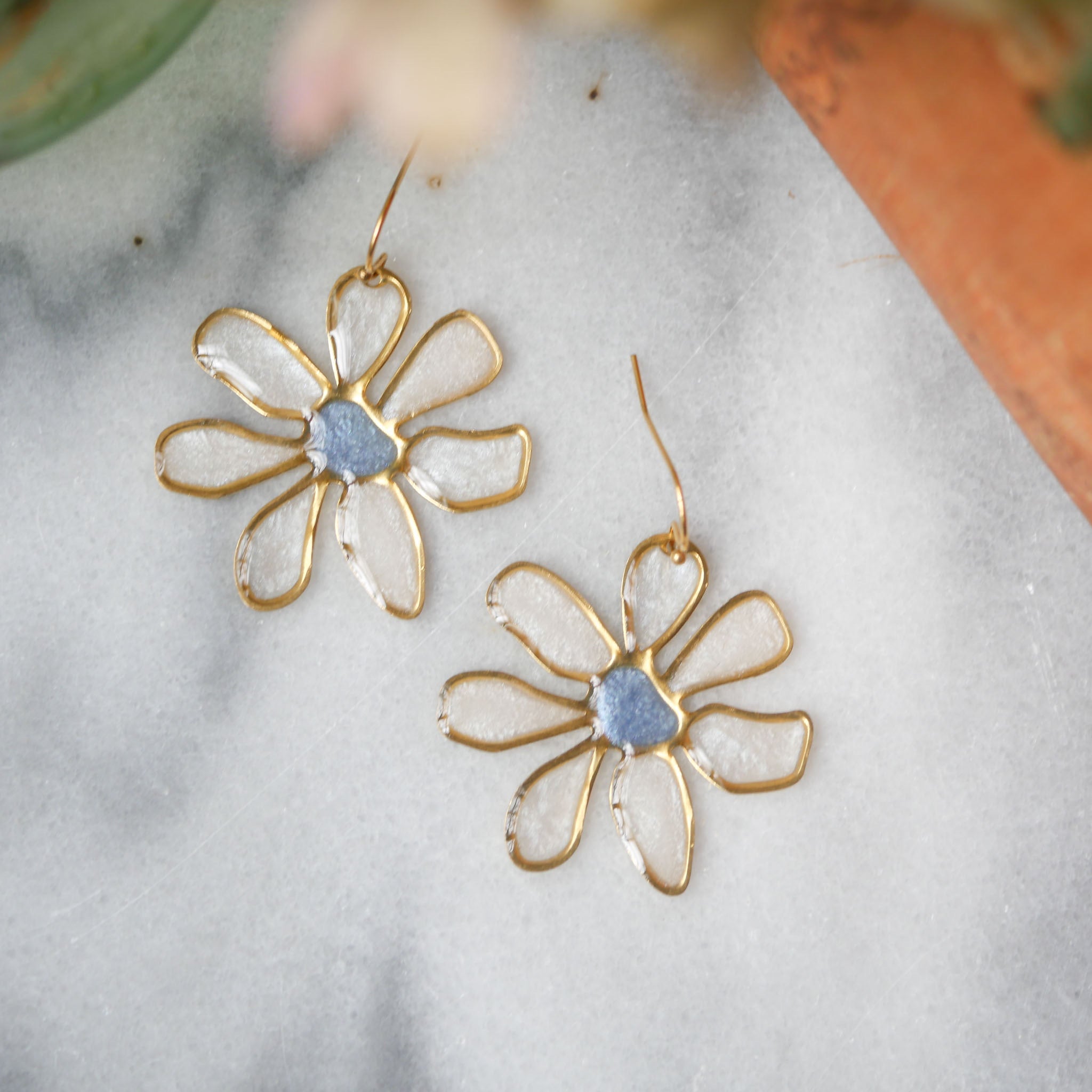 Daisy Stained Glass Earrings
