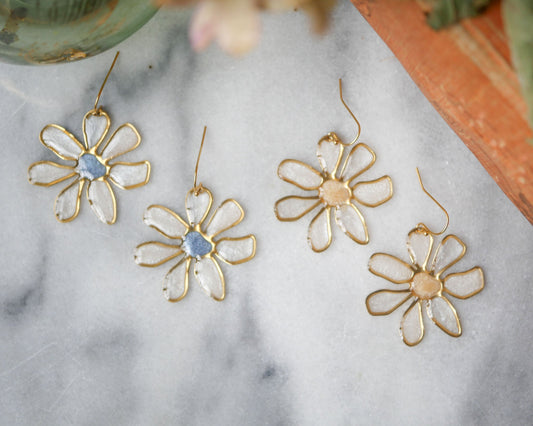 Daisy Stained Glass Earrings