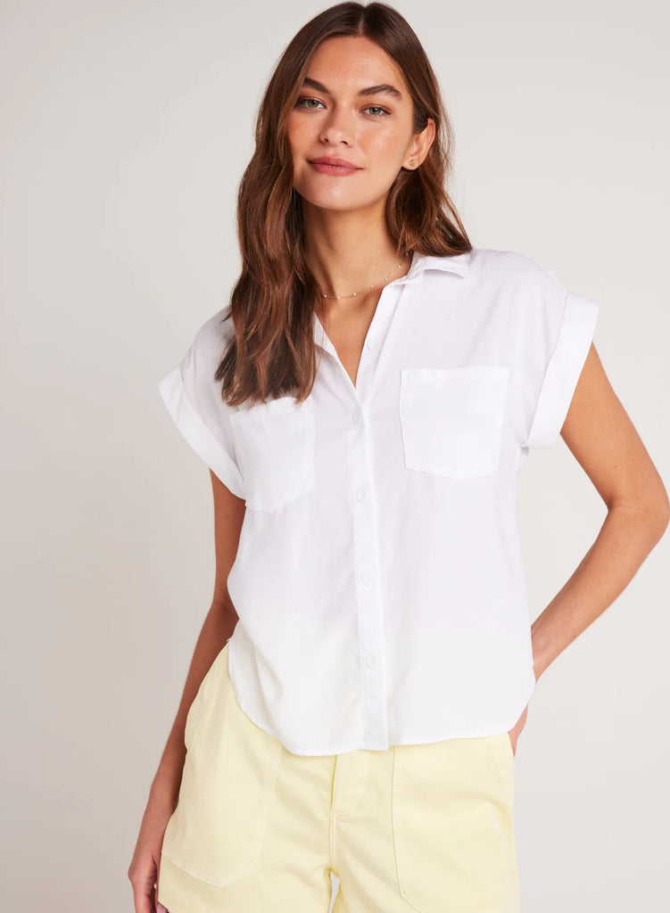Two Pocket Short Sleeve Shirt White