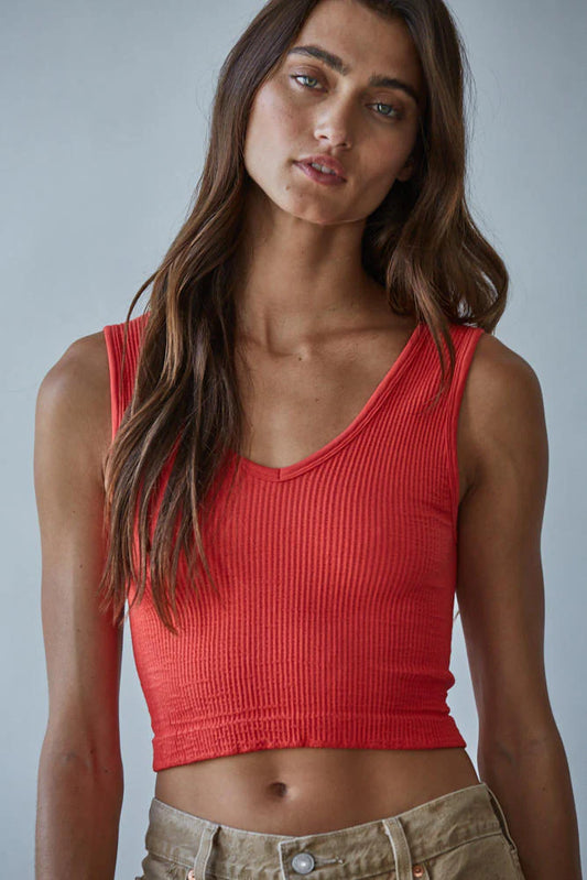 UV Neck Reversible Tank Top by By Together | Tomato