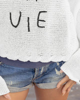 C’est La Vie Cotton Sweater by Wooden Ships | Breaker White