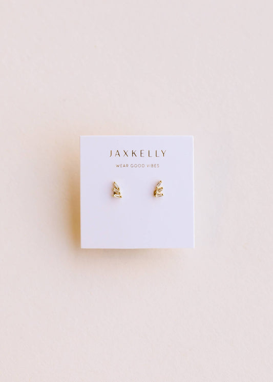 Offset Trio Earring by JaxKelly | White CZ 