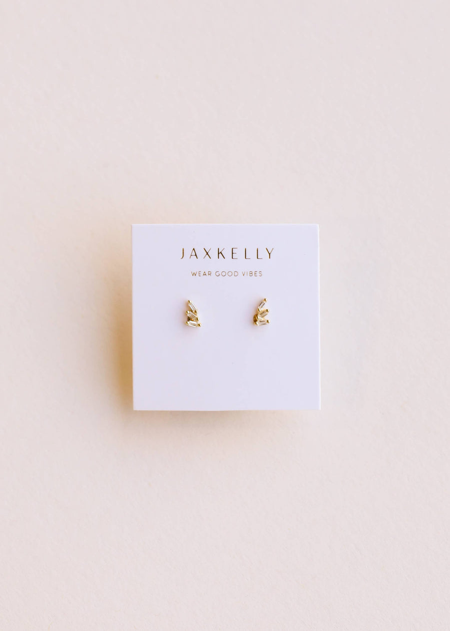 Offset Trio Earring by JaxKelly | White CZ 