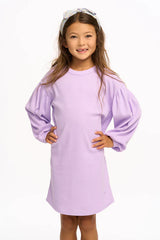 Vintage Rib Long Sleeve Dress Digital Lavender - Zen&Zip