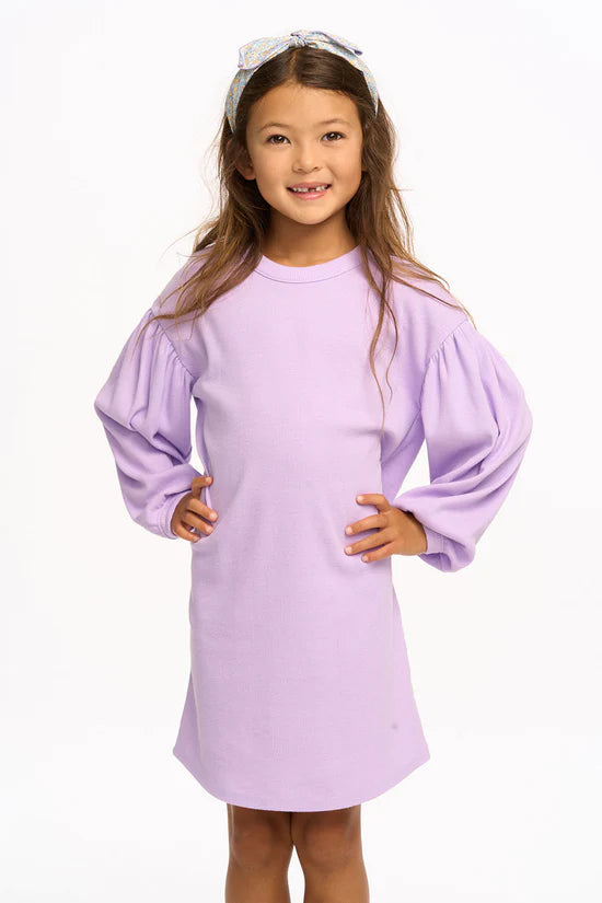 Vintage Rib Long Sleeve Dress Digital Lavender