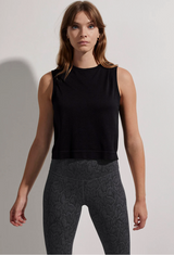 Page Seamless Crop Tank Black