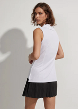 Caine Sleeveless Polo White