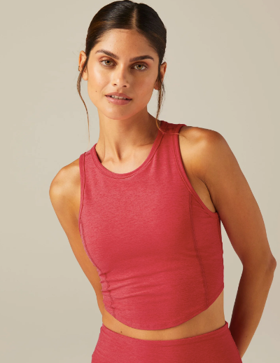 Spacedye Motivate Cropped Tank Paradise Coral Heather