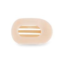 Almond Beige Small Flat Round Clip