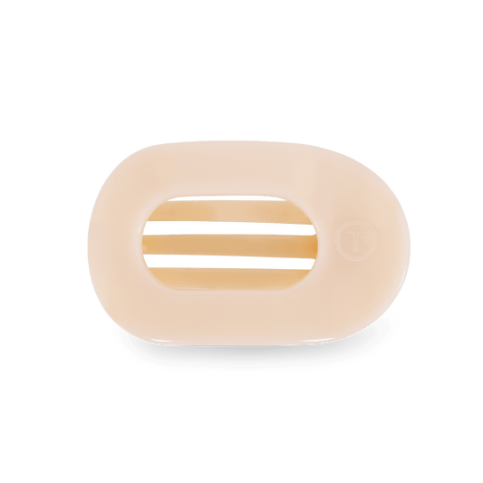 Almond Beige Small Flat Round Clip - Zen&Zip